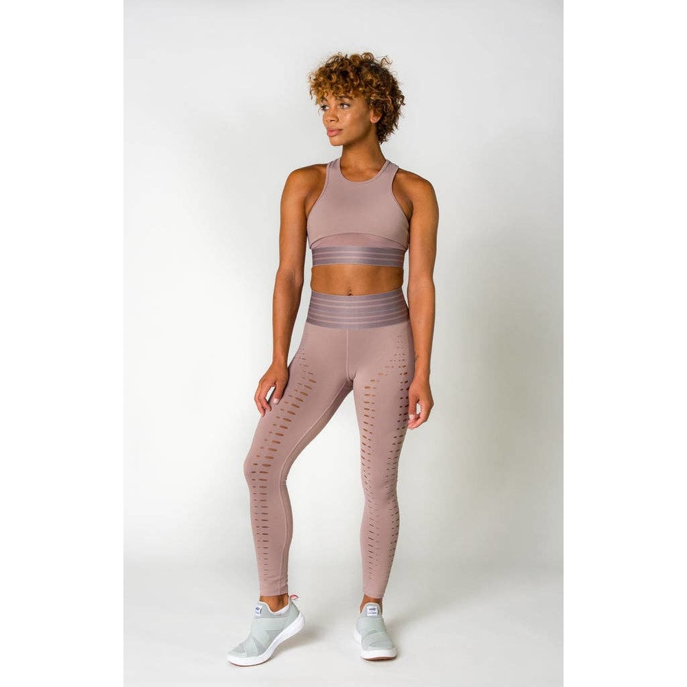 Beloforte Coco Bra in Dusty Rose Size XS Mauve Pink Purple Sheer Gym‎ Workout